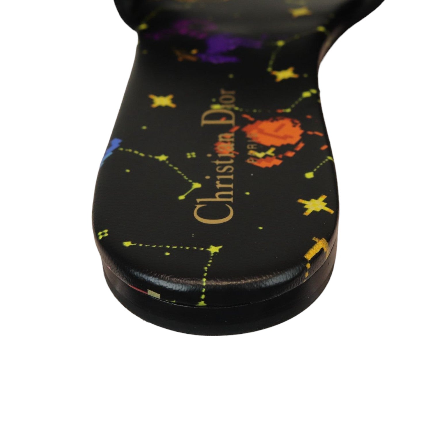 Christian Dior Dway Slide Sandals Pixel Zodiac Canvas Black Size