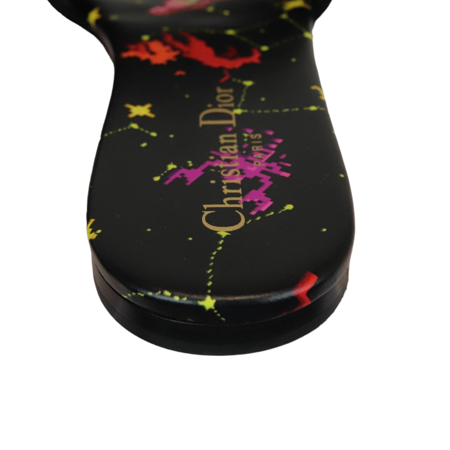 Christian Dior Dway Slide Sandals Pixel Zodiac Canvas Black Size