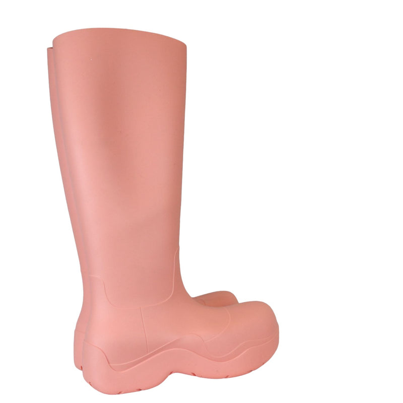 Knee High Boots Puddle Rubber Pink Size 38