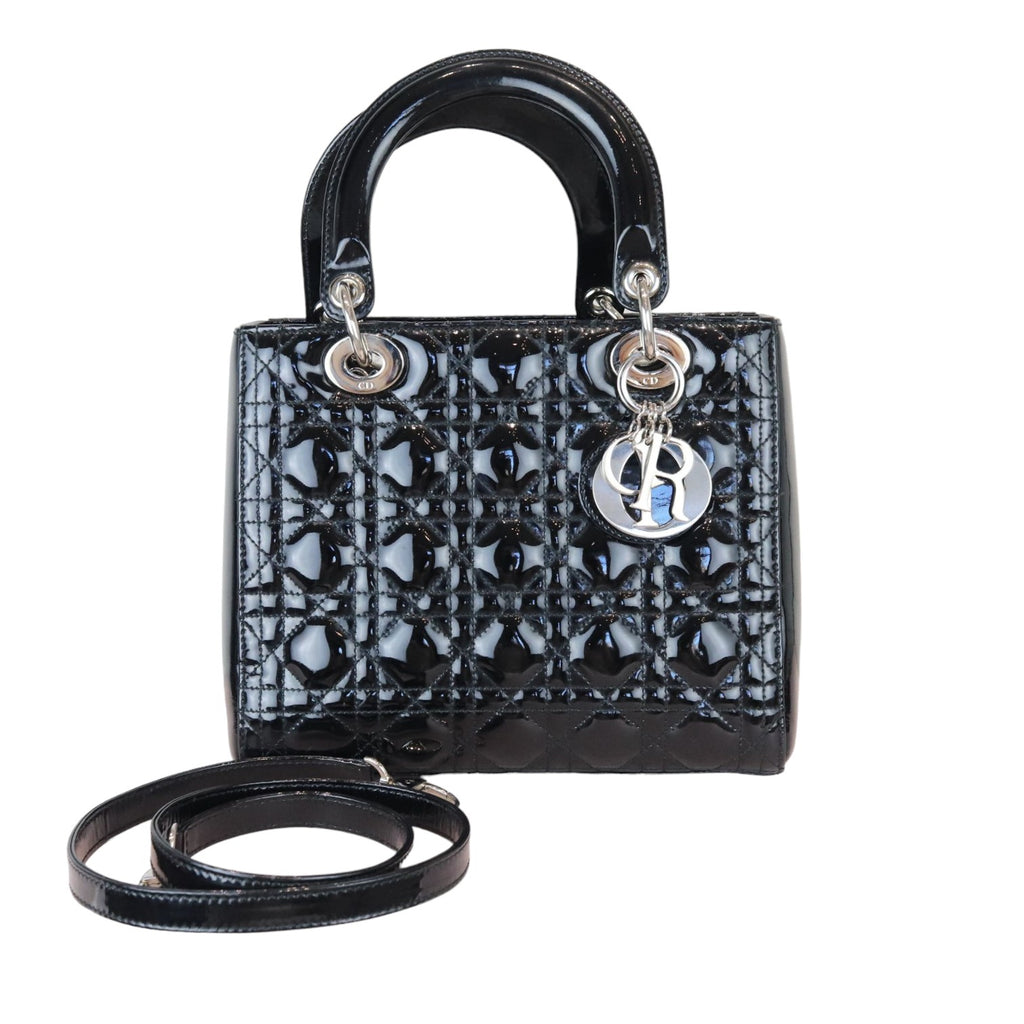 Lady Dior Medium Patent Cannage Black SHW