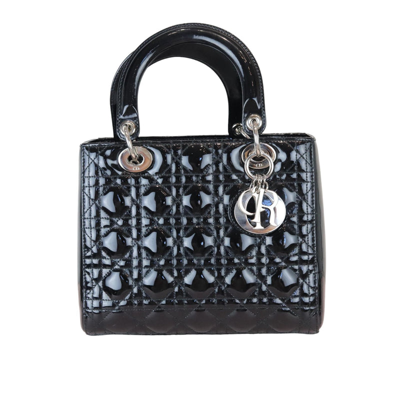 Lady Dior Medium Patent Cannage Black SHW