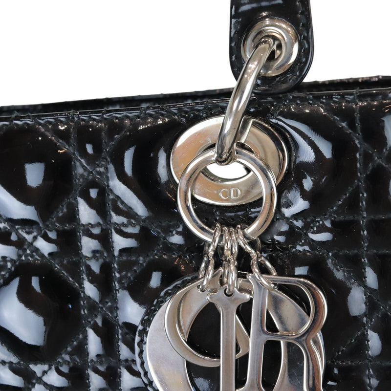 Lady Dior Medium Patent Cannage Black SHW