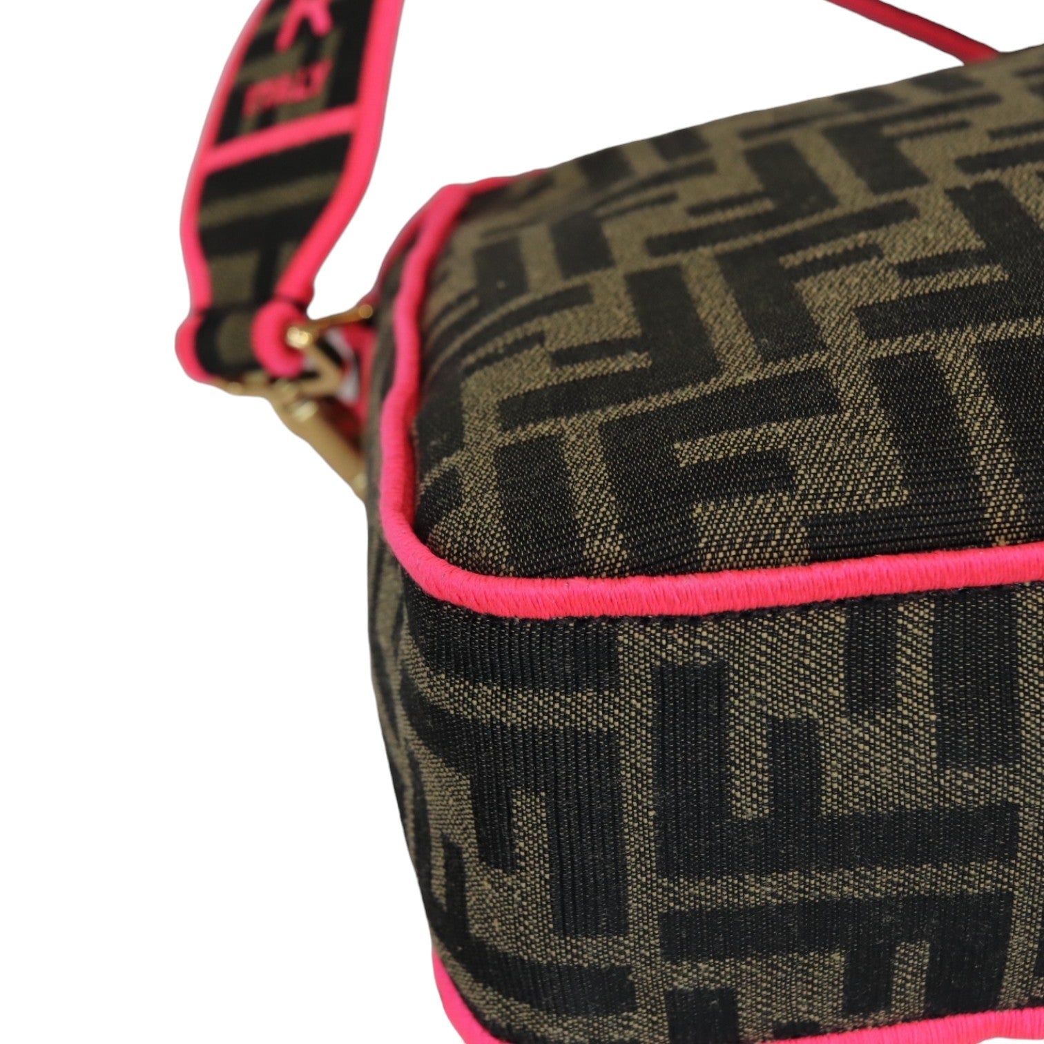 Fendi Baguette 1974 Large Fabric Jacquard FF Tobacco Pink GHW