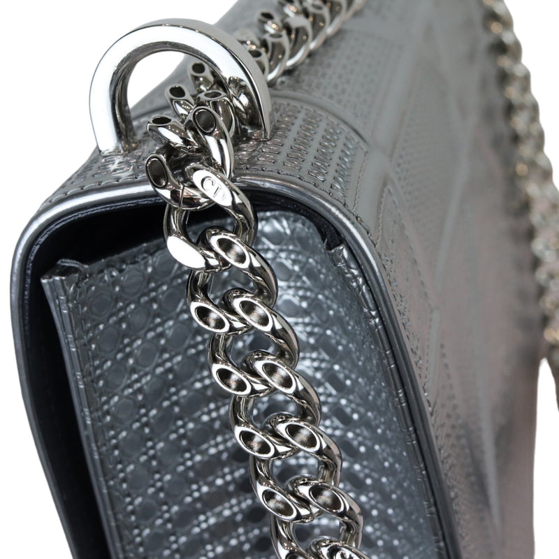 Diorama Flap Medium Metallic Patent Silver SHW
