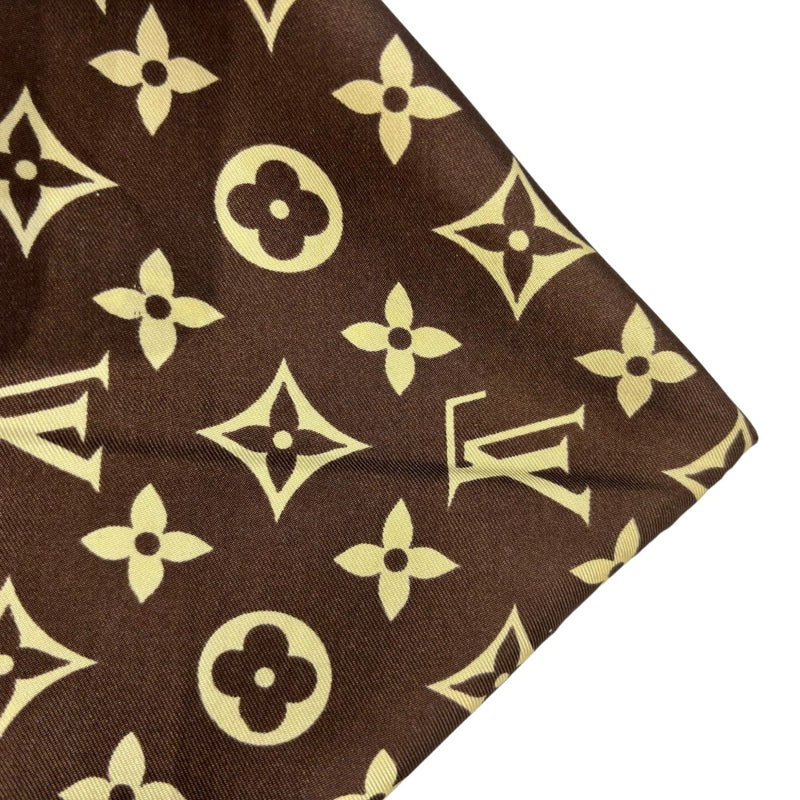 Vintage Silk Logo Square Scarf Brown