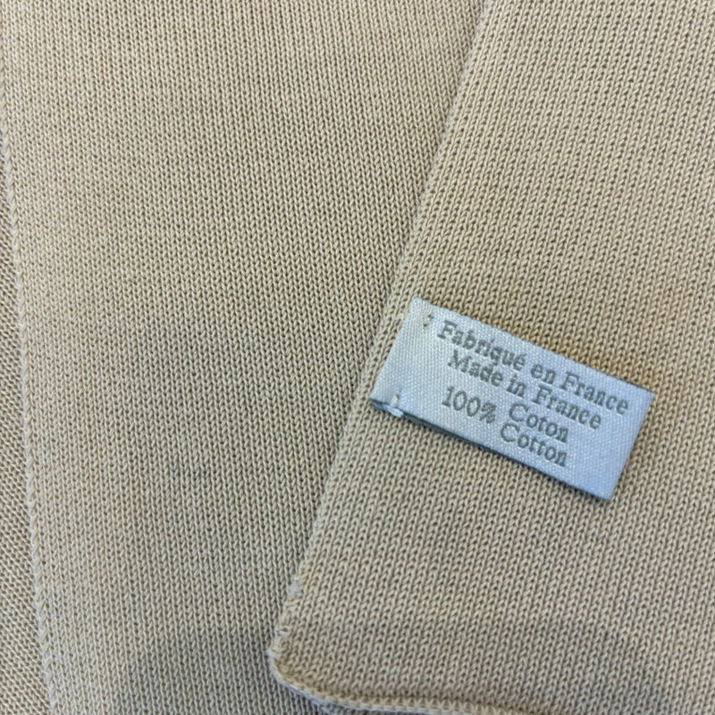 Tan Knit CC Logo Cotton Scarf Ivory