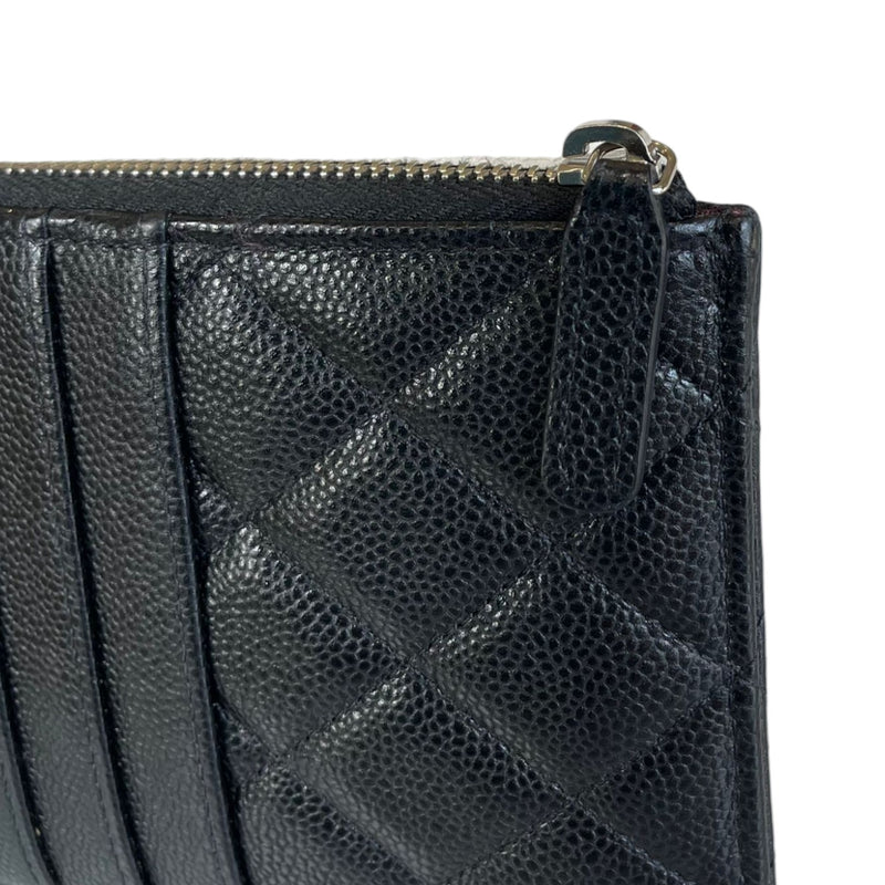 CC Multi Functional Zip Pouch Caviar Leather Black SHW