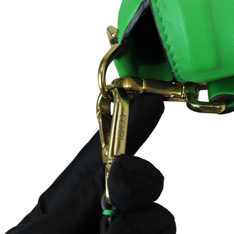 Baguette Mini 1974 Nappa FF Embossed Green GHW