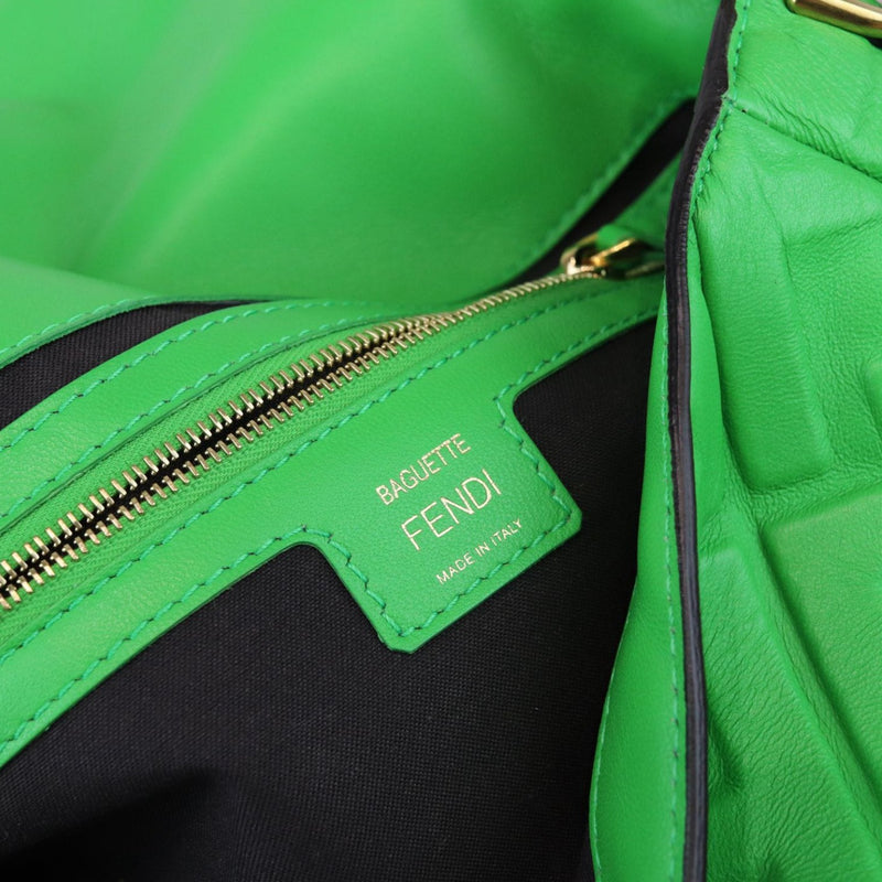Baguette Mini 1974 Nappa FF Embossed Green GHW