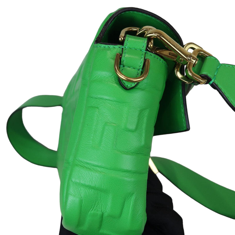 Baguette Mini 1974 Nappa FF Embossed Green GHW