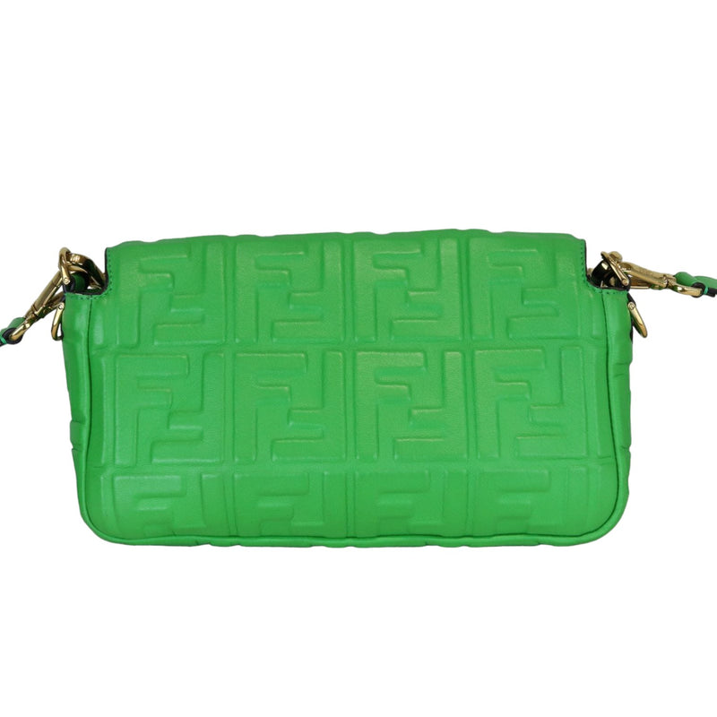 Baguette Mini 1974 Nappa FF Embossed Green GHW
