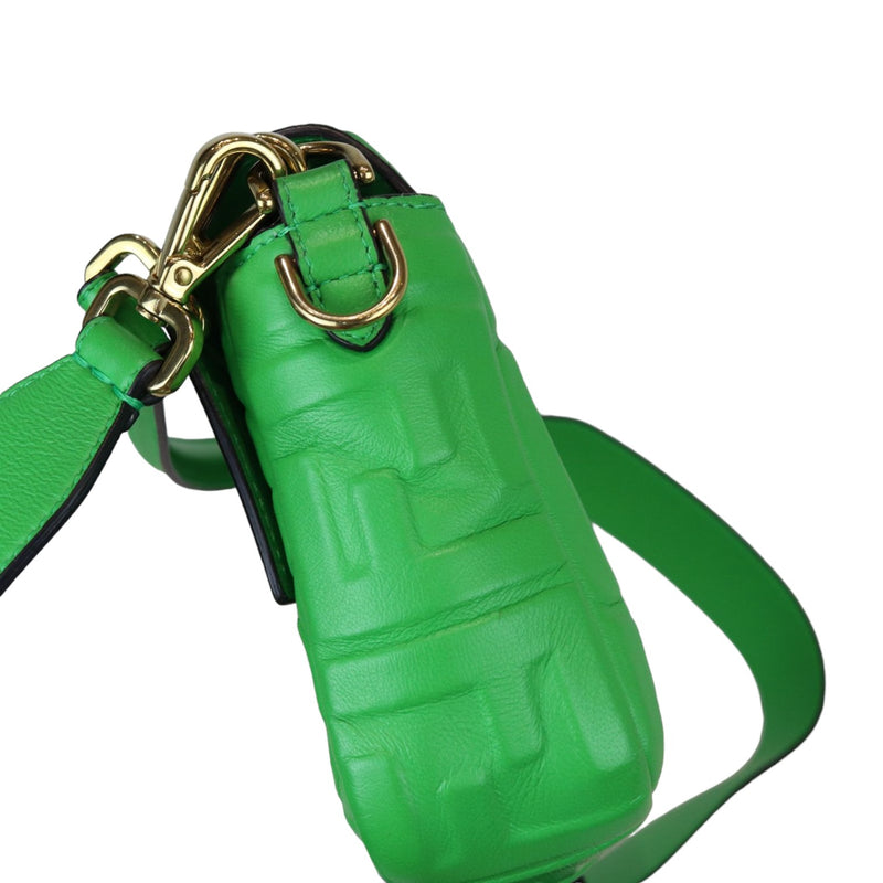 Baguette Mini 1974 Nappa FF Embossed Green GHW