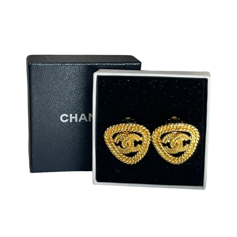 Vintage CC Logos Clip-On Earrings Gold Plated