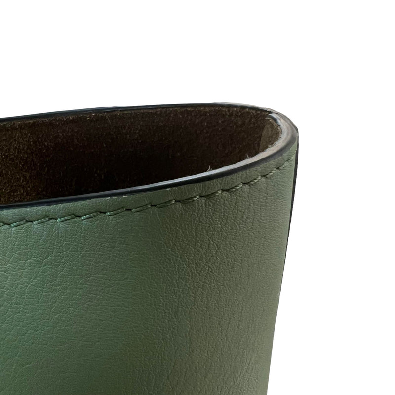 Anagram Tote Medium Calfskin Leather Green