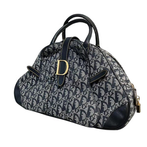 Double Saddle Bowler Monogram Canvas Navy Blue GHW