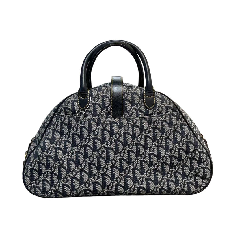 Double Saddle Bowler Monogram Canvas Navy Blue GHW