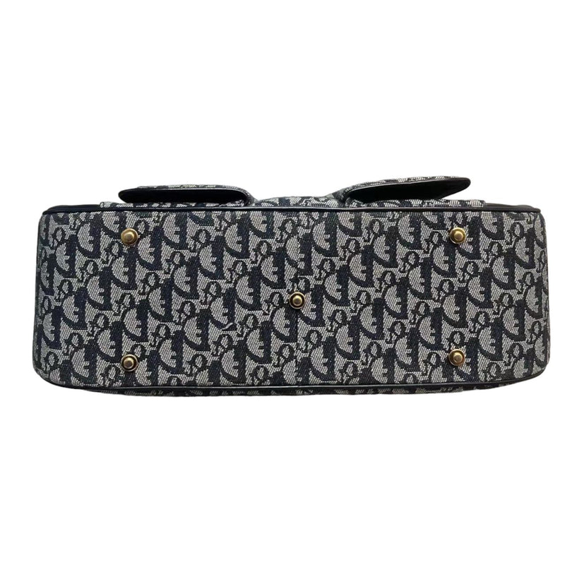 Double Saddle Bowler Monogram Canvas Navy Blue GHW