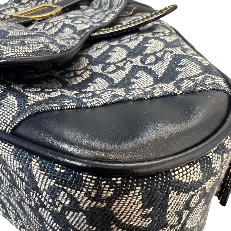 Double Saddle Bowler Monogram Canvas Navy Blue GHW