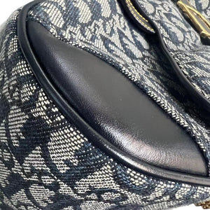 Double Saddle Bowler Monogram Canvas Navy Blue GHW