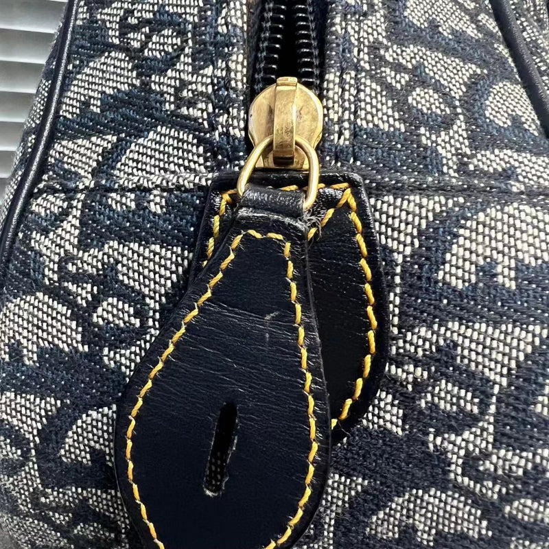 Double Saddle Bowler Monogram Canvas Navy Blue GHW