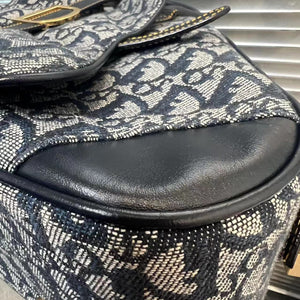 Double Saddle Bowler Monogram Canvas Navy Blue GHW