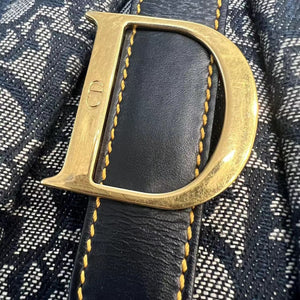 Double Saddle Bowler Monogram Canvas Navy Blue GHW
