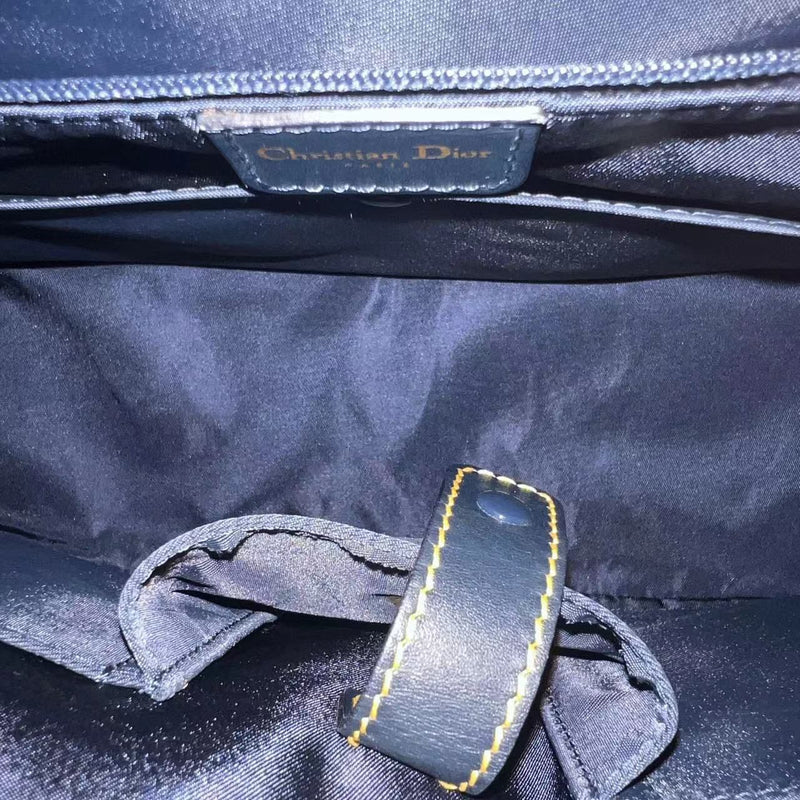 Double Saddle Bowler Monogram Canvas Navy Blue GHW