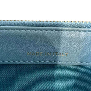 Wallet on Chain WOC Small Lambskin Quilted Light Blue GHW