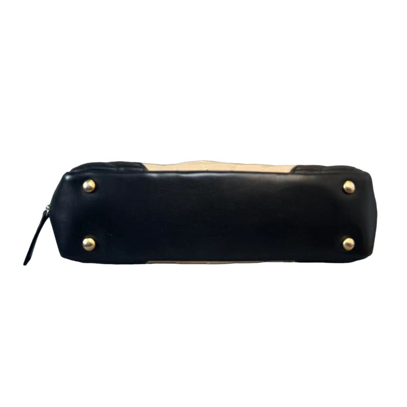 Camera Bag Lambskin Chevron Beige Black GHW