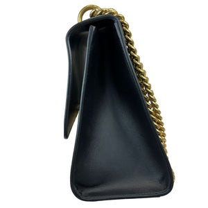 Padlock GG Supreme Shoulder Medium Monogram Black Gold GHW