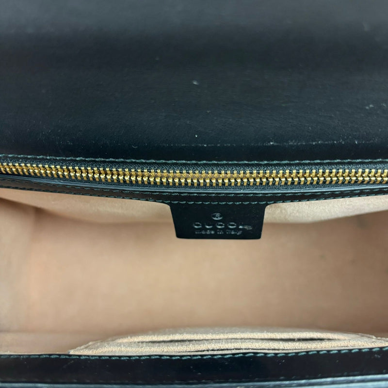 Padlock GG Supreme Shoulder Medium Monogram Black Gold GHW