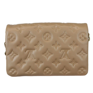 Coussin Pochette Lambskin Embossed Monogram Camel GHW