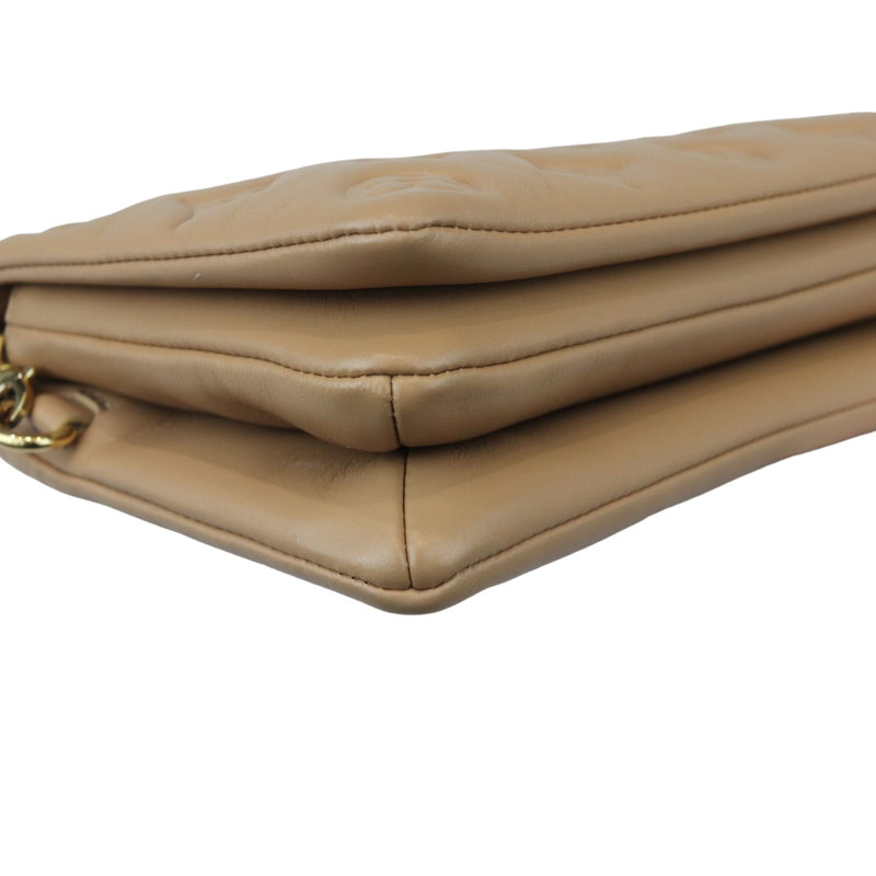 Coussin Pochette Lambskin Embossed Monogram Camel GHW