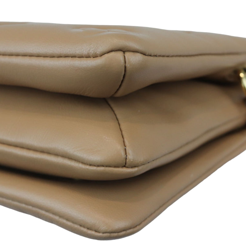 Coussin Pochette Lambskin Embossed Monogram Camel GHW