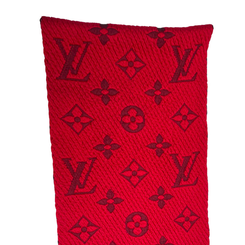 Logomania Silk Wool Scarf Red - Chic and Stylish