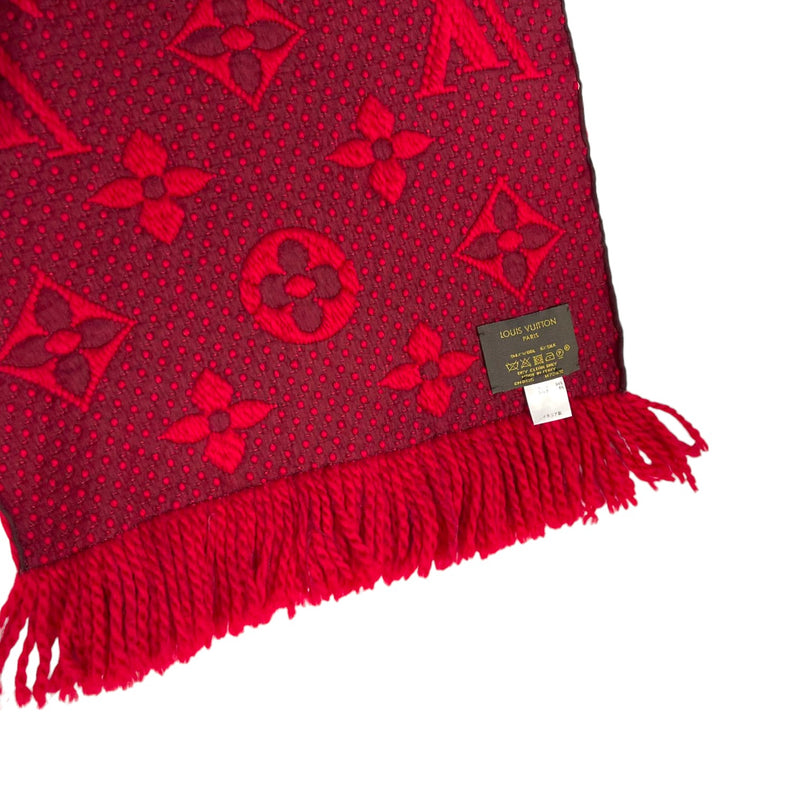 Logomania Silk Wool Scarf Red - Chic and Stylish