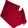 Logomania Silk Wool Scarf Red - Chic and Stylish
