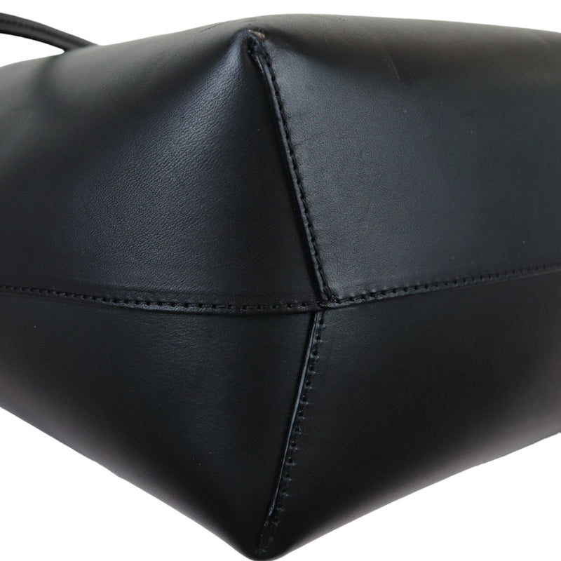 Vegetable Tanned Mini Bucket Bag Calfskin Black