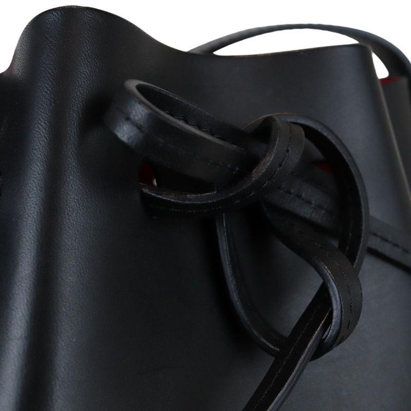 Vegetable Tanned Mini Bucket Bag Calfskin Black