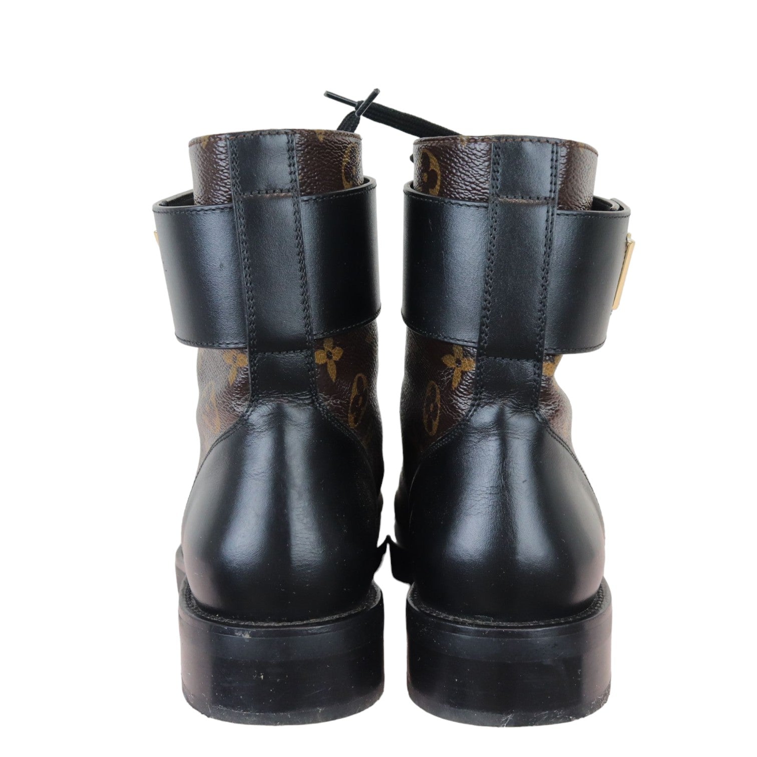 Louis Vuitton Wonderland Flat Ranger Boots Calfskin Black Size 38 Bag Religion