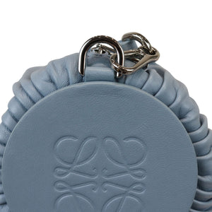 Bracelet Pouch Shoulder Lambskin Pleated Dusty Blue SHW