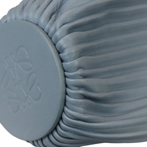 Bracelet Pouch Shoulder Lambskin Pleated Dusty Blue SHW