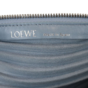 Bracelet Pouch Shoulder Lambskin Pleated Dusty Blue SHW