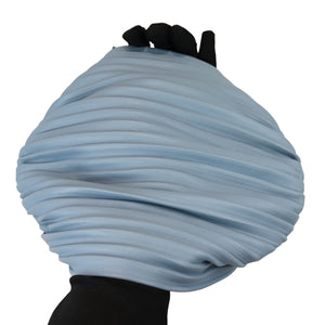 Bracelet Pouch Shoulder Lambskin Pleated Dusty Blue SHW