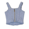 Tweed Button Crop Top Baby Blue Size 38