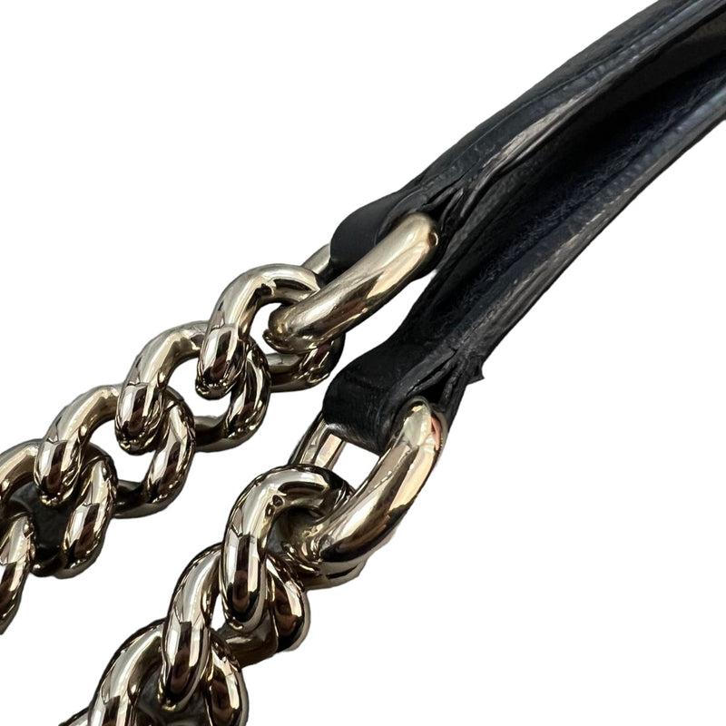 Soho Chain Shoulder Medium Pebbled Calfskin Black GHW