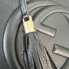 Soho Chain Shoulder Medium Pebbled Calfskin Black GHW