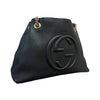 Soho Chain Shoulder Medium Pebbled Calfskin Black GHW