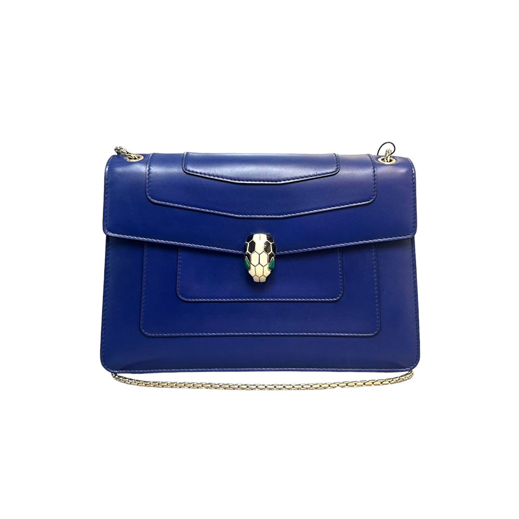 Serpenti Forever Shoulder Calfskin Blue GHW