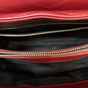 Loulou Chain Satchel Medium Calfskin Burgundy SHW